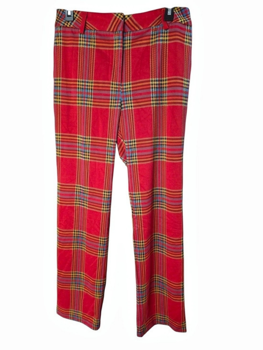 J.McLaughlin Plaid Straight Leg Pants in Red Size 8
